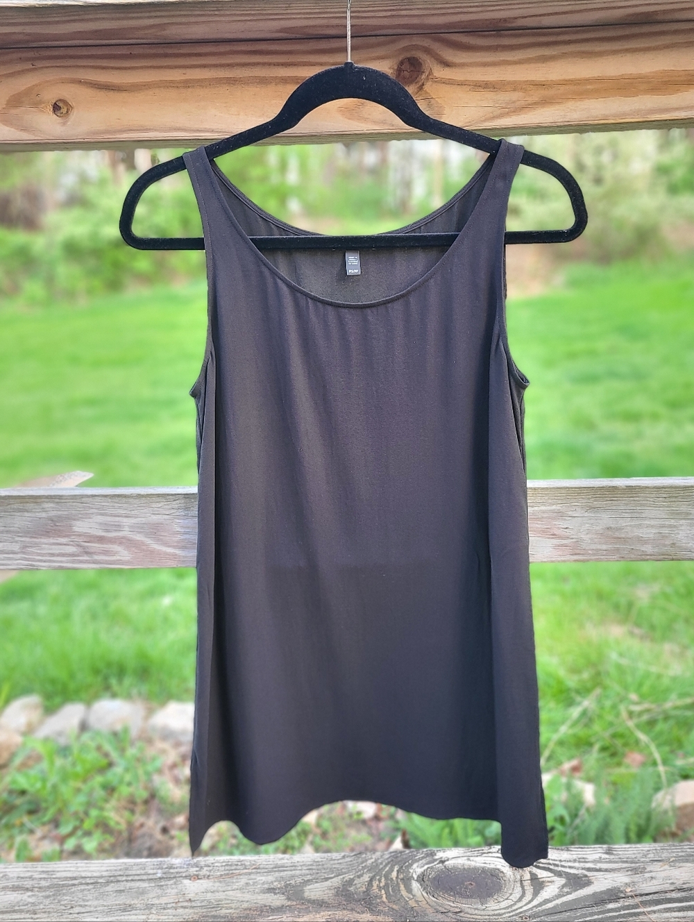 Eileen Fisher black silk tunic